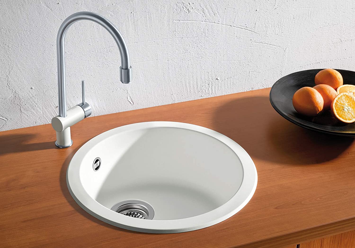 Blanco RONDO Compact Granite Kitchen Sink in Soft White - Durable & Stylish 2