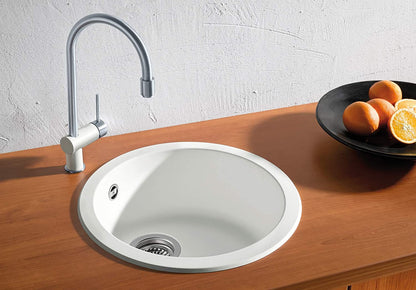 Blanco RONDO Compact Granite Kitchen Sink in Soft White - Durable & Stylish 2