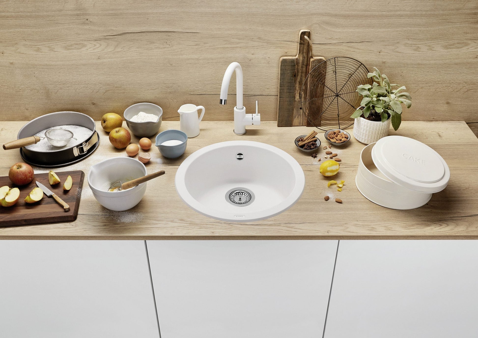 BLANCO RONDO - Premium Black Granite Kitchen Sink with Round Design, 450mm 3