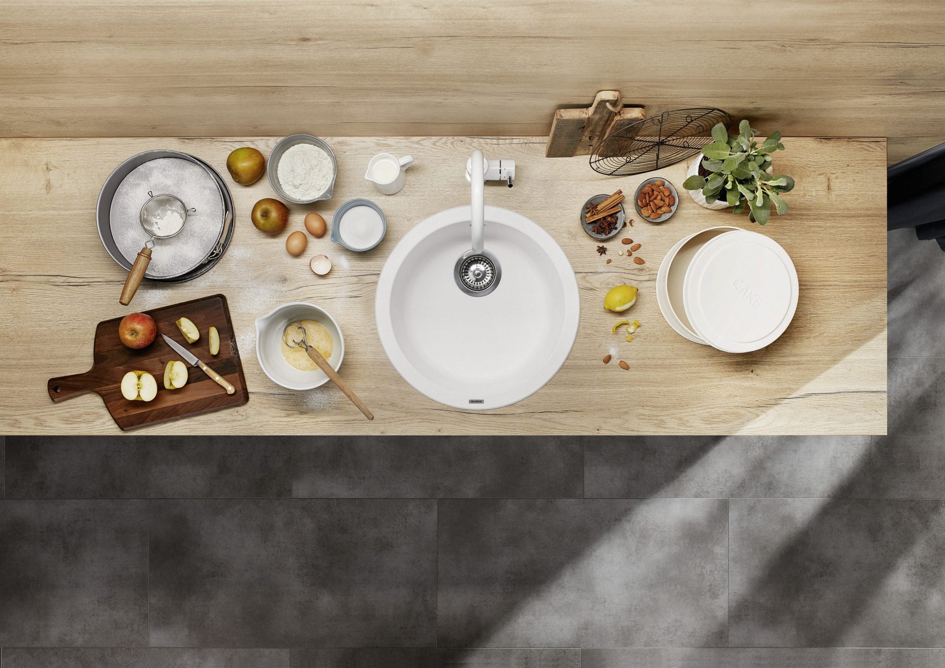 BLANCO RONDO - Premium Black Granite Kitchen Sink with Round Design, 450mm 4