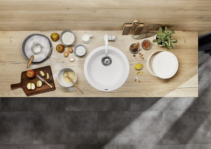 BLANCO RONDO - Premium Black Granite Kitchen Sink with Round Design, 450mm 4