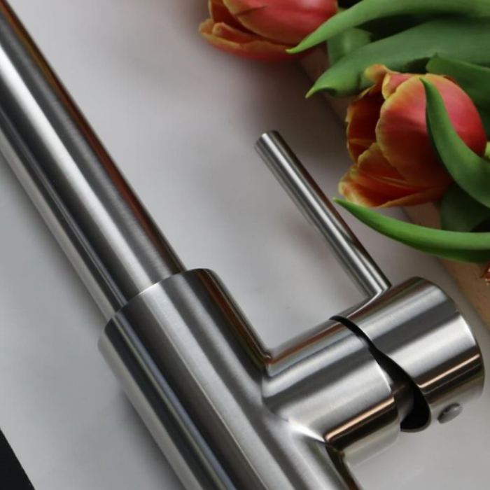 Caressi ECO Stainless Steel Kitchen Faucet with Pull-Out Spout & High Reach 4