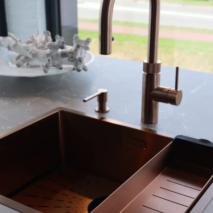 Caressi - Copper Kitchen Sink with PVD Coating for Durability & Elegance 4