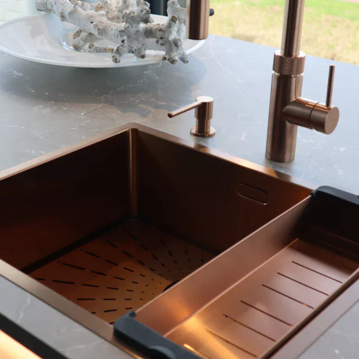 Caressi - Copper Kitchen Sink with PVD Coating for Durability & Elegance 6