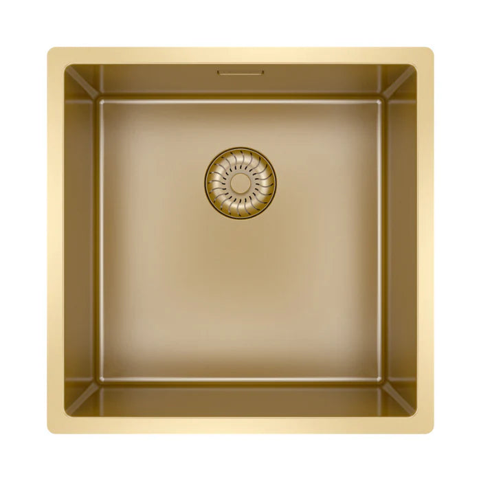 Caressi Gold Kitchen Sink - Durable PVD Coating, Versatile Undermount & Flush Mount 1