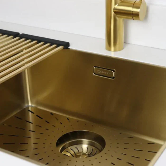 Caressi Gold Kitchen Sink - Durable PVD Coating, Versatile Undermount & Flush Mount 3