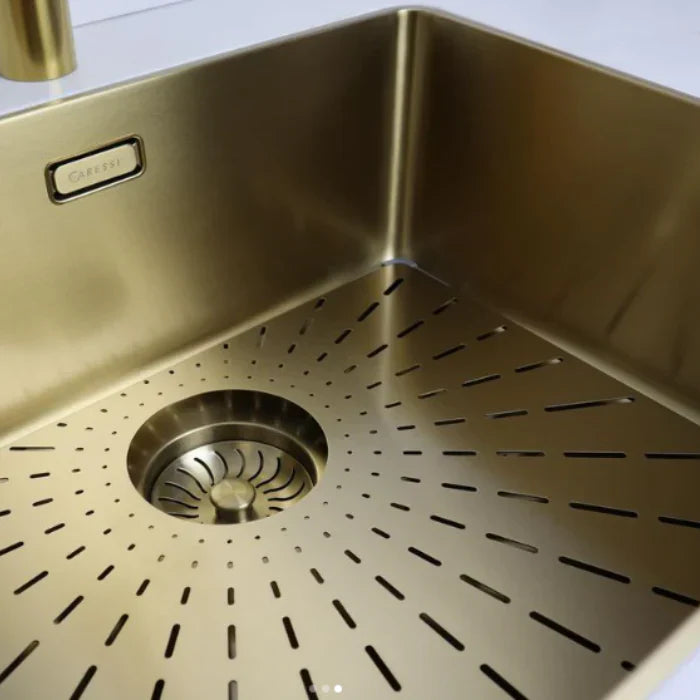 Caressi Gold Kitchen Sink - Durable PVD Coating, Versatile Undermount & Flush Mount 2