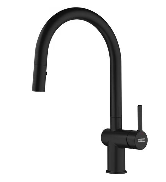 Franke Active J - Matte Black Kitchen Faucet with Pull-Out 2-Jet Spout 1