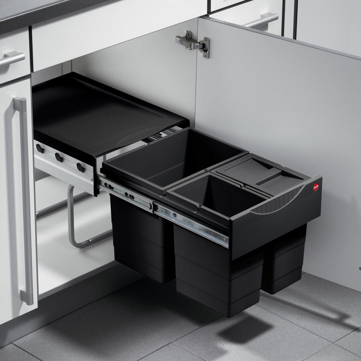 HAILO - Eco-Friendly Triple Trash Bin System with Space-Saving Design 1