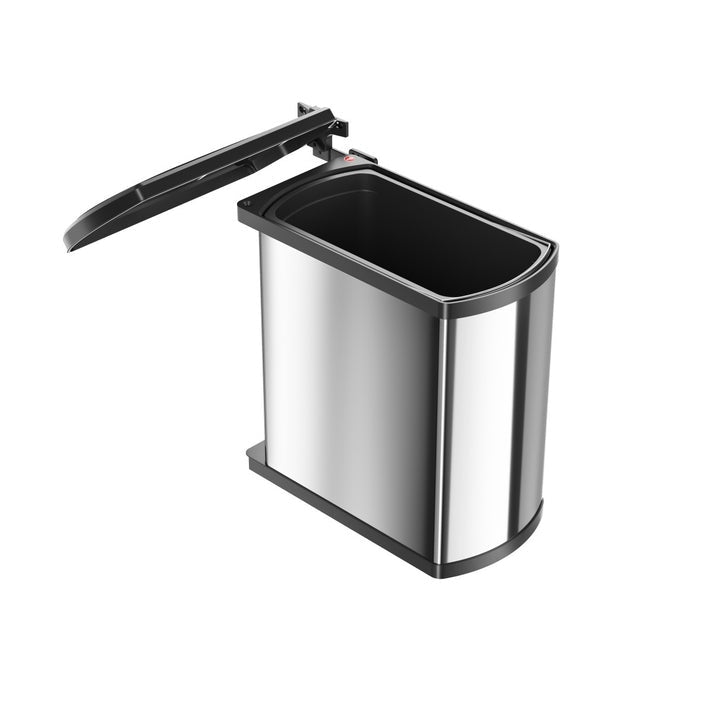 Hailo Uno Automatic Trash Bin - 18L - Stainless Steel/Black - For Hinged Door Cabinets 1