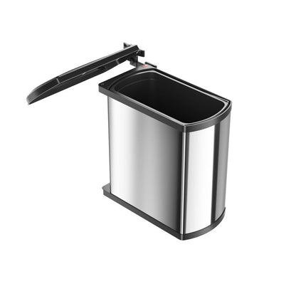 Hailo Uno Automatic Trash Bin - 18L - Stainless Steel/Black - For Hinged Door Cabinets 1