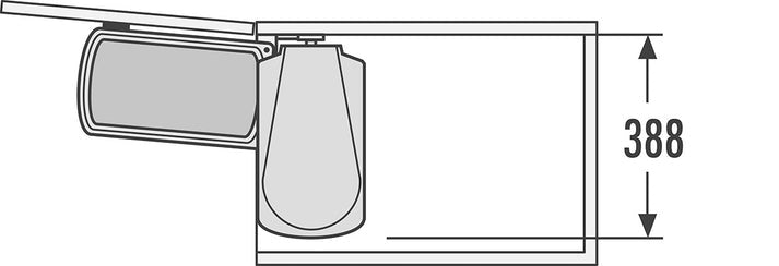 Hailo Uno Automatic Trash Bin - 18L - Stainless Steel/Black - For Hinged Door Cabinets 2