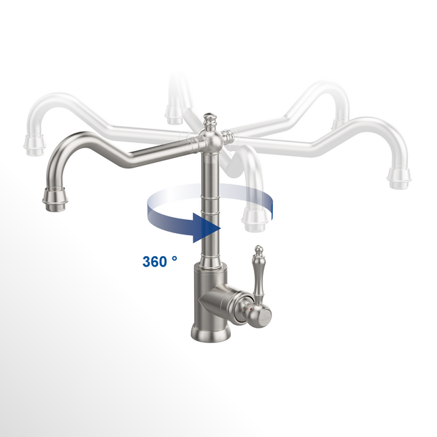 Villeroy Boch Avia 2.0 Kitchen Faucet - Elegant Stainless Steel with Swivel Spout 4